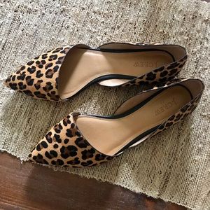 J. Crew Zoe calf hair d’orsay flats in leopard